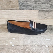 Marc Joseph New York Mulberry Womens Loafers Sz 7.5 Black Grainy Slip On Shoes