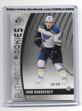 2017-18 UPPER DECK SP GAME USED IVAN BARBASHEV AUTHENTIC ROOKIES 18/49 