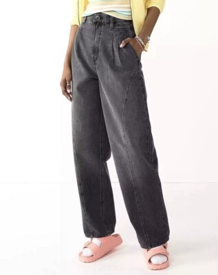 NWT SO Highest Rise Baggy Jeans Womens Juniors 9/29W Black Slouchy