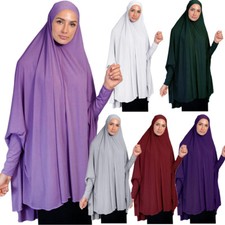 Women Muslim Hijab Long Scarf Islamic Prayer Overhead Tops Salah Khimar