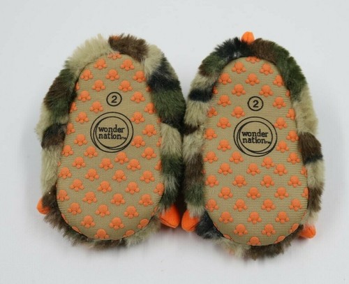Wonder Nation Toddler Unisex Boy Girl Animal Print Paw Claw Slippers Size 2 NEW - Picture 2 of 2