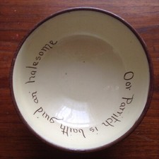 Vtg Watcombe Motto Ware Porridge Bowl - In Scottish Dialect - Halesome Parritch!