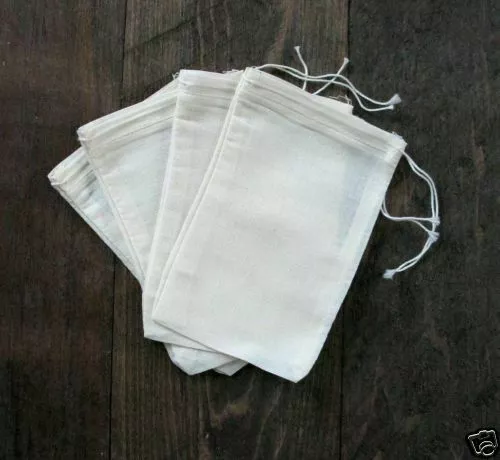100 4x6 inch Cotton Muslin Drawstring Bags By Celestial Gifts The Original Mill - Picture 1 of 1