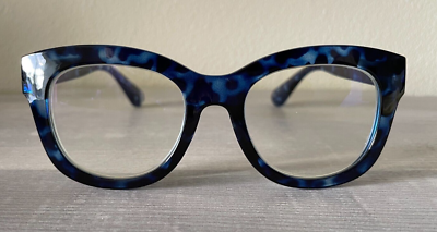 DOOViC Blue Tortoise Large Frame Computer Reading Glasses, Lens
