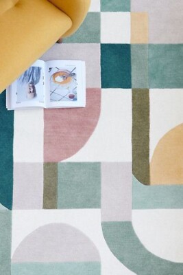 New Modern Geometrical Design Hand Tufted Area Rug Hand Tuft Rugs | eBay UK