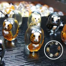 Glass Cat Beads Hand painted Cat Variety mix color Oval 20 pcs DIY Jewelry