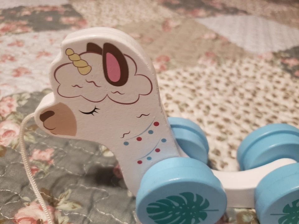 Little Tikes Llama-Corn Pull Juguete Madera Critters Desarrollo 12 Mos Infantil Foto 3 de 4