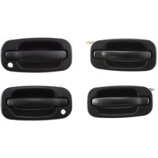Front & Rear Exterior Door Handles Textured 4 Piece For 99-06 Silverado Sierra