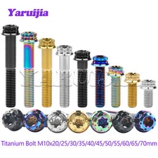 Titanium Bolt M10x20-70mm Flange12-point Socket Torx Head Screws for Motorcycle