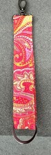 Paisley Print Wristlet Key Fob Keychain with Swivel Hook