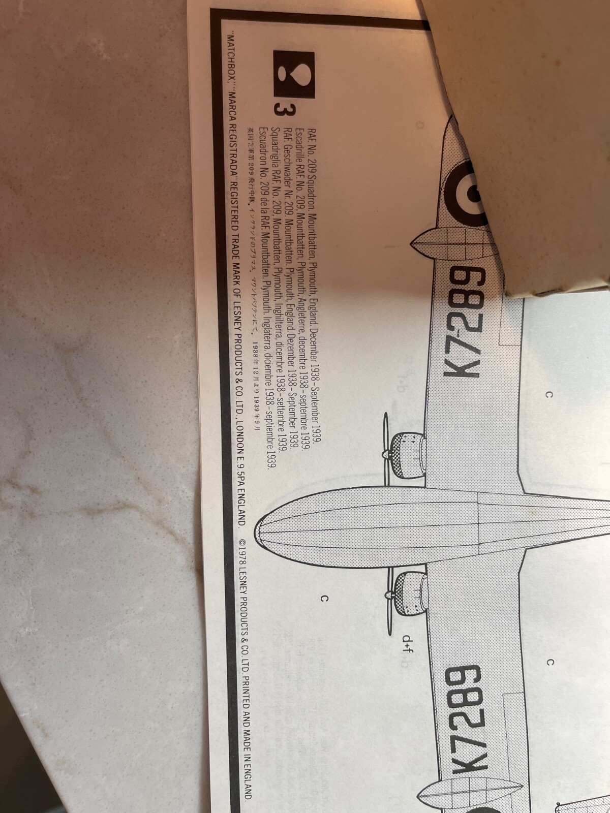 Matchbox 1978 Model Kit 1/72 Super-Marine Stranraer Vintage