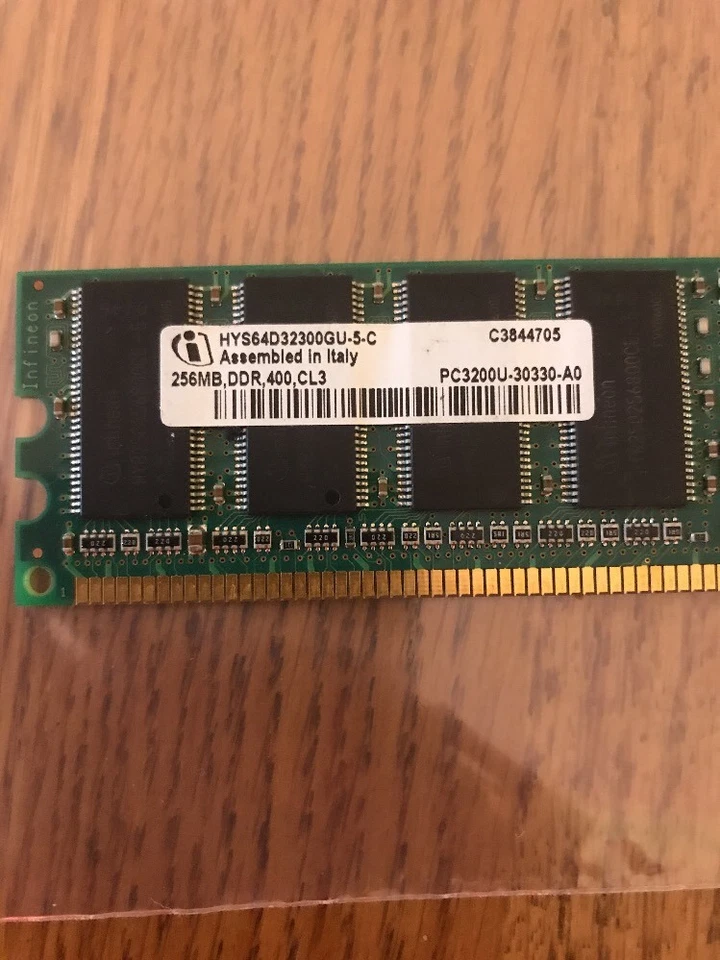 HYS 64D32300GU-5-C Assembled In Italy 256mb DDR 400 CL3 C3844705 Ships N 24h - Image 2 of 3