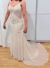 BHLDN Beldina Wedding Dress Anthropologie Beaded Gown Altered Ivory
