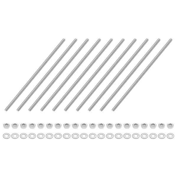 10Stk Vollgewindestange M3 X 160Mm 201 Edelstahl Rechtsgewinde Gewindestangen-image