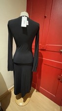 Robe Fourreau Femme Maison Margiela - Laine Et Rayonne Noire, Sans Manches - Tailles S, M, L - Neuf Avec étiquettes - Fabriquée En Italie