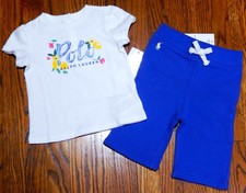 POLO RALPH LAUREN AUTHENTIC BABY GIRLS ORIGINAL BRAND NEW 2Pc SET Size 24M, NWT