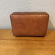 Cigar Humidor Zippered Case With Spanish Cedar In Brown Weave - Travel / Golf