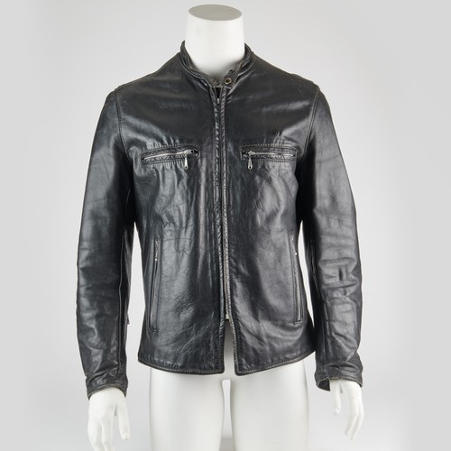 Brooks Vintage 1960s Men's Gold Label Blk Cafe Racer Moto Jacket Sz 42 MODDED!!!