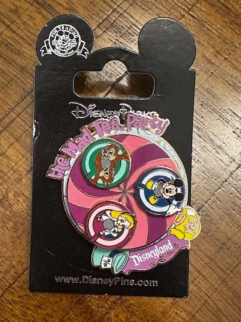 Disney The Mad Tea Party Ride Spinner Pin Alice in Wonderland Cheshire Chip Dale
