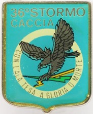 Distintivo 36° Stormo Caccia Aeronautica Militare Italiana Spilla Patch Vintage