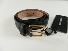 DOLCE & GABBANA black gray leopard leather belt Size 80 (for 30 inch waist)