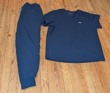 Figs Scrubs Set Mens Size L Navy Blue Chisec Top Tansen Jogger Pants 30.5"