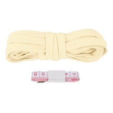 Flat Drawstring Cord 10mm x 5 Yd Replacement Flat Rope with Ruler Cream