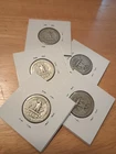 (5) 1940's Washington Quarters 90% Silver Content Circulated