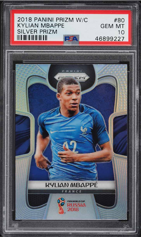 2018 Panini Prizm World Cup Silver Kylian Mbappe ROOKIE RC #80 PSA 10 GEM MINT