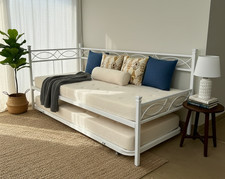 Dormeuse Letto Rosa Anna con rete Ferro Battuto Moderno Elegante Aessegi Italy