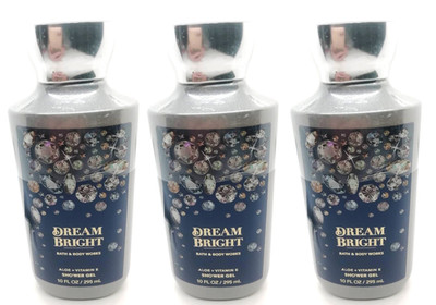 3 Pack Bath & Body Works DREAM BRIGHT Body Gel Wash 10 Oz Full Size-Sealed