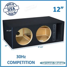 12" Sub Box Dual Ported Subwoofer Enclosure 12" Vented Speaker Box Car Audio