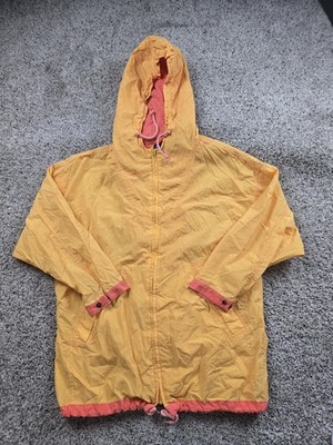 Vintage GAP Jacket Womens Large Yellow Orange Hooded Nylon Windbreaker Zip 90s