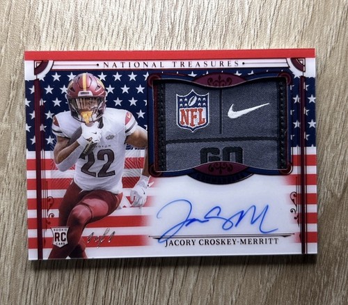 Jacory Croskey-Merritt RC 2025 National Treasures RPA Stars Stripes Tag 1/1 🇺🇸