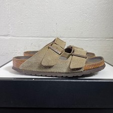 Birkenstock Arizona Taupe Suede Slide Sandals Slip On Women's Size 37 EU/6 US