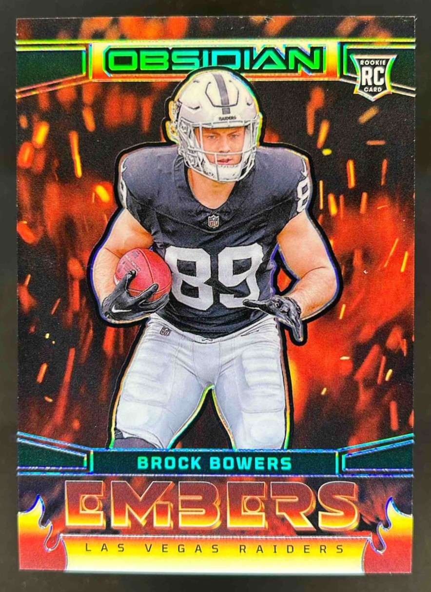 2024 Panini Obsidian Brock Bowers Embers SP Rookie RC #18 Vegas Raiders