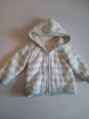 Angel Dear Baby Jungen durchgehender Reißverschluss Strick Fleece Jacke Pullover Mantel 6-12 Monate
