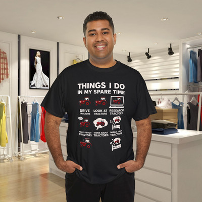 Funny Tractors lover 6 Things I Do In My Spare Time Tractor T-Shirt