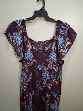 Womens Plus Size 3X 24W-26W Terra And Sky Flutter Sleeve Midi Dress NWT