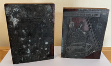 HTF Lot of 2 Printing Letterpress Printers Blocks: Comic Car Crash by Don Tobin