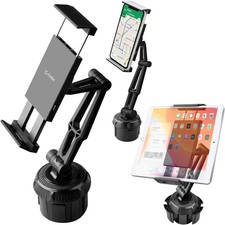 Heavy Duty Cup Holder Mount for Tablet Smartphone 360 Swivel Expandable Base