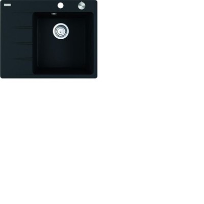 Franke Fragranitspüle CNG 611-62 A Black Matt Drehknopf Edelstahl
