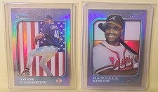 1997 Bowman Chrome International Refractor Randall Simon Josh Garrett Braves Red