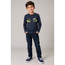 Fendi Shirt Kids 12 Navy Blue Monster Eyes Bag Bugs Long Sleeve Cotton Tee