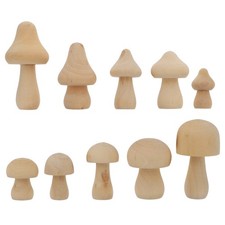  10 Pcs Funghi Di Legno Forme in Naturale Mini Fungo Finto Decorativo