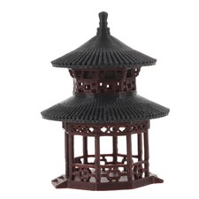 Mini Garden Figurines Chinese Zen Decor Bonsai Landscape Pavilion