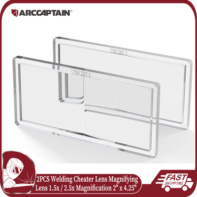 ARCCAPTAIN 2X Welding Cheater Lens Magnifying Len 1.5/2.5 Magnification 2''x4.25''