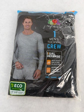 Fruit of the Loom  Thermal Top Shirt Base Layer Long John Black Waffle  M