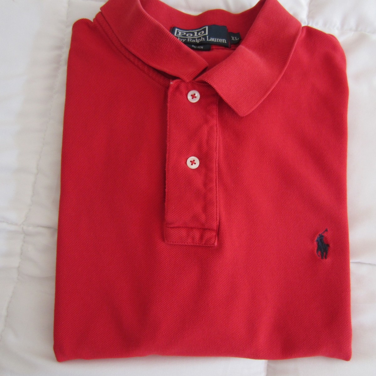 Ralph Lauren Polo Shirt Red XL *Arnold in Predator* | eBay