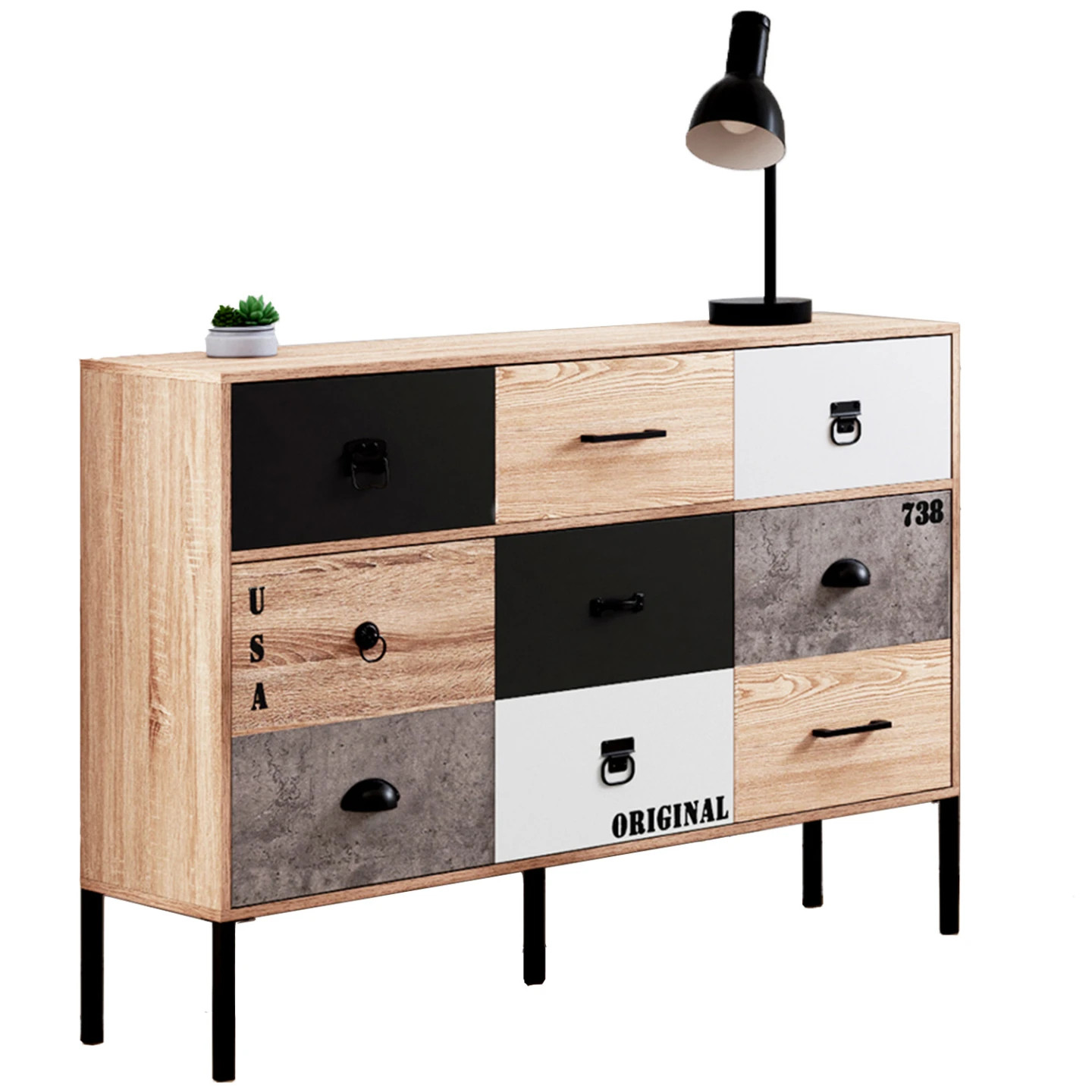 Buffet industriel SACRAMENTO 110 cm aux finitions soignées